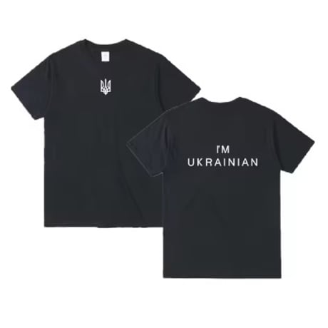 【4色展開】ウクライナ国軍 エンブレム Tシャツ ウォロディミル ゼレンスキー トルィーズブ 三叉