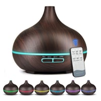 超音波加湿器 300ml リモコン付き 壺型 7色LED アロマディフューザー 静音 小型 加湿器 アロマ エッセンシャルオイル 机 卓上 デスク ミスト かわいい おしゃれ 癒し 選べる2色