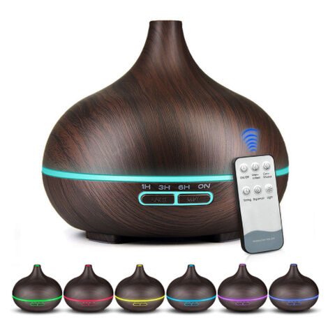 超音波加湿器 300ml リモコン付き 壺型 7色LED アロマディフューザー