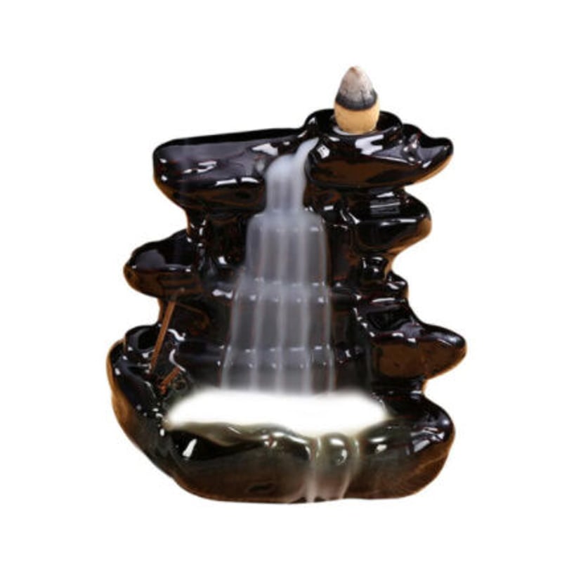 オブジェ】 セラミック お香 滝 おしゃれ 粋 ブラック 黒 部屋