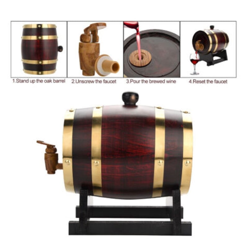 ドリンク、水、お酒 ボジョレー 樽 5L JAL販売 台付き ワイン樽