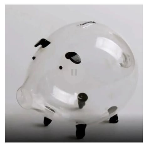 豚の貯金箱 透明ガラス７色展開 可愛い 誕生日プレゼント 貯金箱 置物 贈り物 コインセービングボックス