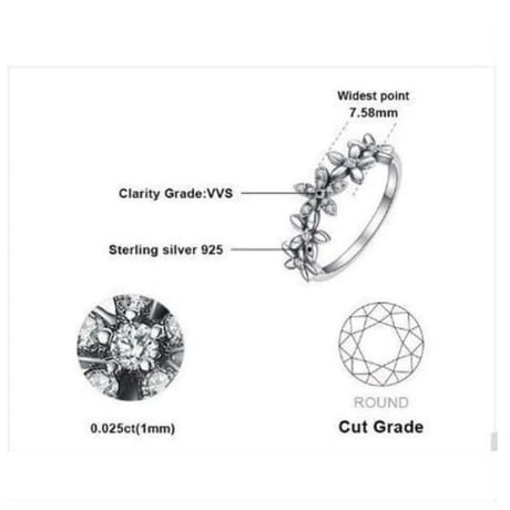 JewelryPalace ヴィンテージフラワー キュービックジルコニアリング