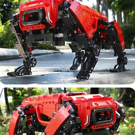 【3色展開】 犬型 電動 ロボット ブロック リモコン 動く おもちゃ プレゼント ペット デジタルペット