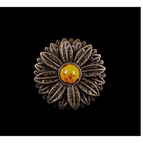 レザークラフト 10個セット 30mm  ターコイズ 花  サドル アンティーク 真鍮 コンチョ