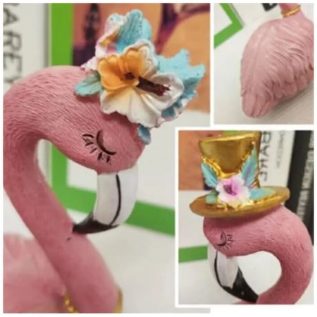 【オブジェ】 置物 北欧インテリア ピンクフラミンゴ  2体セット 飾り アンティーク かわいい 樹脂工芸 ギフト プレゼント