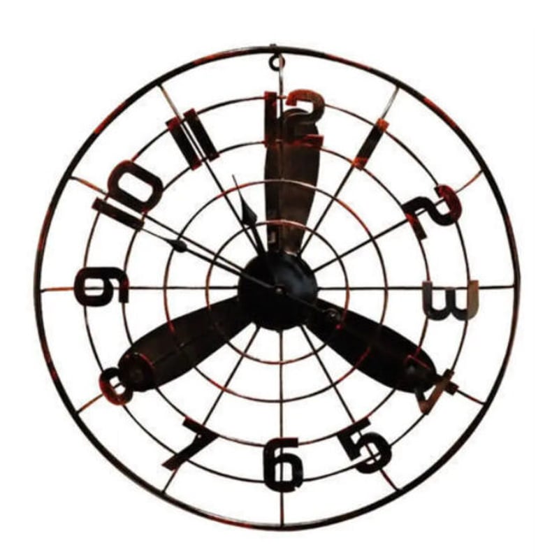 時計 壁掛け 扇風機モデル ヴィンテージ レトロ アンティーク DIY