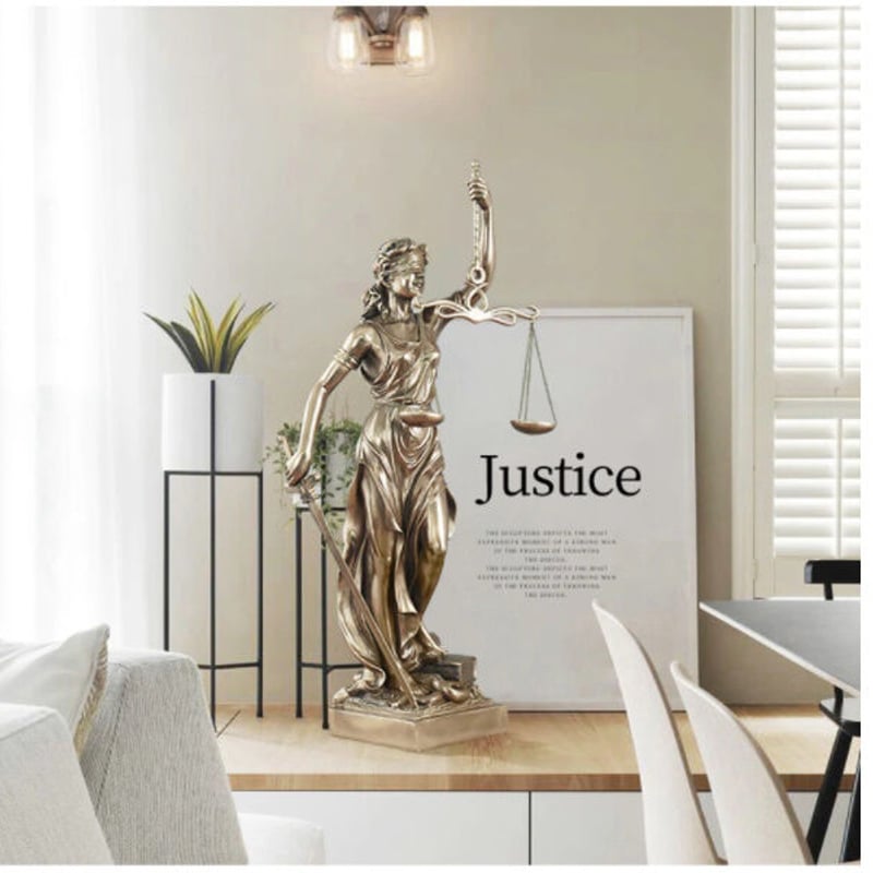 オブジェ】 置物 北欧インテリア 彫刻 天秤 正義の女神 司法 法律事務