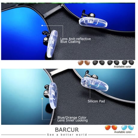 BARCUR サングラス ミラーレンズ メンズ パイロット 人気 UV400 紫外線99％カット アルミニウム マグネシウム 高性能 おしゃれ かっこいい ドライビング 7色展開★