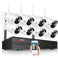 ワイヤレスCCTVシステム カメラ８台セット 1080p 8ch NVRキット HD カメラ wifiホームセキュリティ ナイトビジョン ビデオ監視キット カラー２色展開