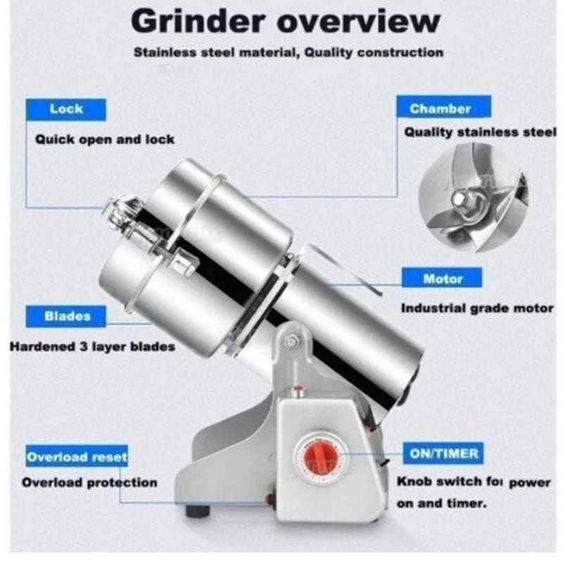 小型粉砕器 ハイスピードミル ハーブグラインダー 製粉機 700g | World