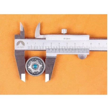 レザークラフト 10個セット 26 × 26mm アンティークシ ルバー フラワー ターコイズカラー  サドルコンチョ