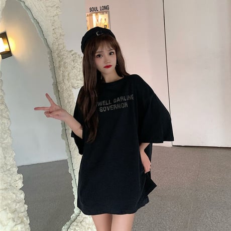大人可愛い スウィート デザイン ルーズ INS風 羽 刺繍 Ｔシャツ