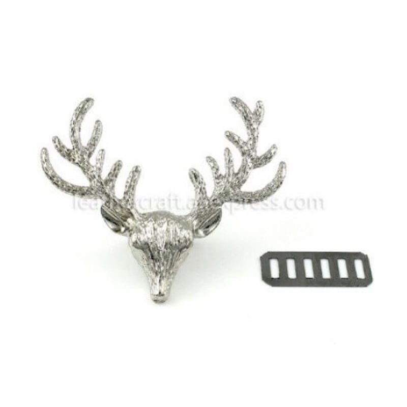 レザークラフト 金属 かわいい 鹿 クラスプ バックル コンチョ 財布