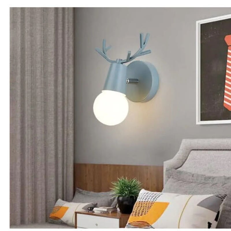 北欧 壁掛け照明 LED 鹿デザイン ６色展開 ウォールライト ベッド