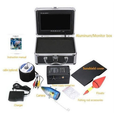 水中カメラ 釣り カメラキット  7インチモニター ホワイト LED 15mケーブル  GAMWATER 50Mケーブル GAMWATER 7インチモニター 1000tvl 水中カメラ 水中釣り