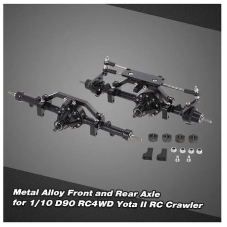 1/10 D90 RC4WD用メタル合金フロントアクスルリア アクスルYota II RCクローラー