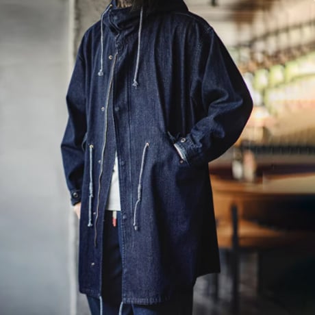 メンズ アメカジ デニム フィッシュテール ジャケット 春 秋 モッズコート アウター