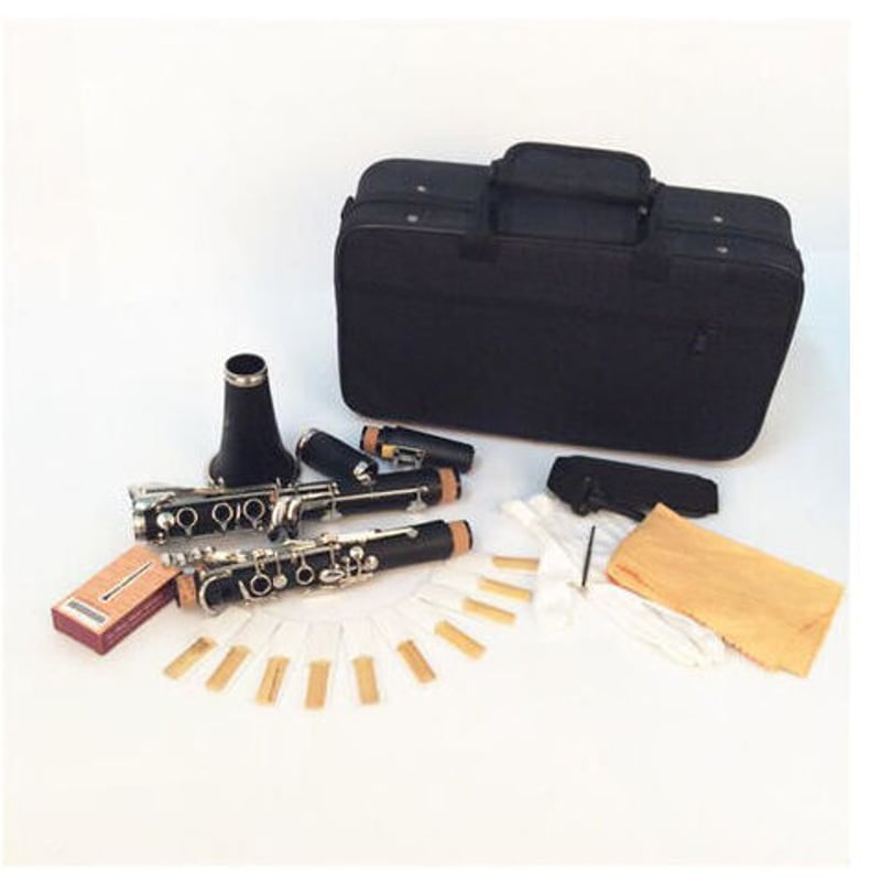 B♭キー クラリネット 木管 本体 ニッケルメッキ ケース 手袋 ソプラノ