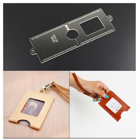 レザークラフト アクリル ミニ カードホルダー パターン 金型 テンプレート ステンシル