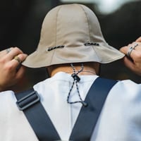 【小物入れとしても利用可能】リバーシブルバケットハット ブラック カーキ キャンプ アウトドア 夏 熱中症対策 サイズ調節可能 ユニセックス