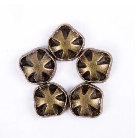 レザークラフト  11mm 50個セット ブロンズ トーン 花 メタル リベット スタッズ コンチョ