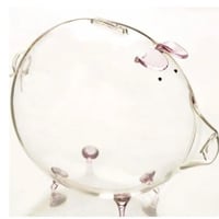 豚の貯金箱 透明ガラス７色展開 可愛い 誕生日プレゼント 貯金箱 置物 贈り物 コインセービングボックス