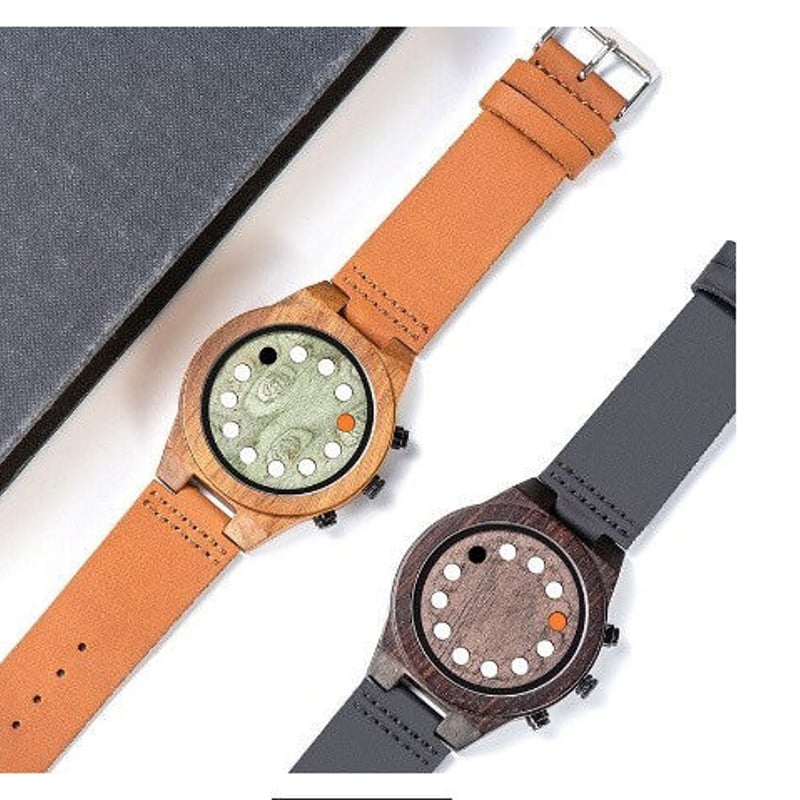 木製ボックス付き！】夜光 時計 木製 12 穴 ダイヤル ムーブメント