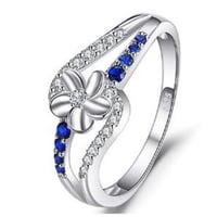 JewelryPalace 0.3ct  イミテーション ブルーサファイア フラワーリング