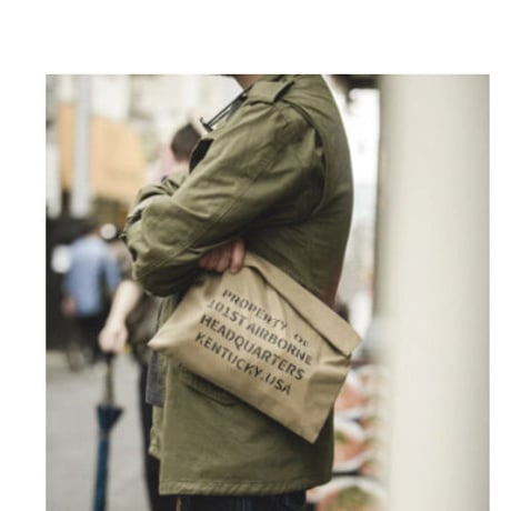 ヴィンテージ テイスト ミリタリー オイルワックス キャンバス ハンドバッグ [2色展開]
