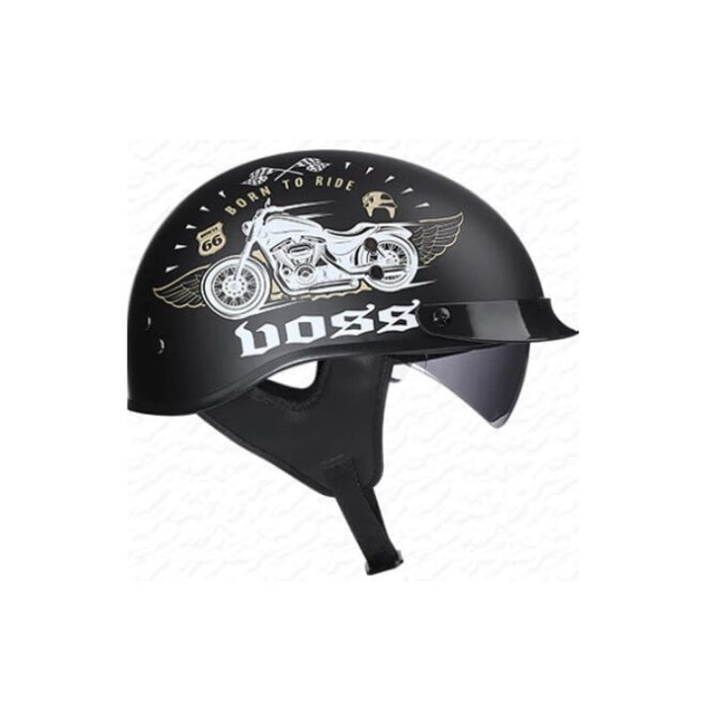 バイク用ヘルメット＆グローブ BORN TO RIDE バイク レンズバイザー 内蔵 パラドット ハーフ