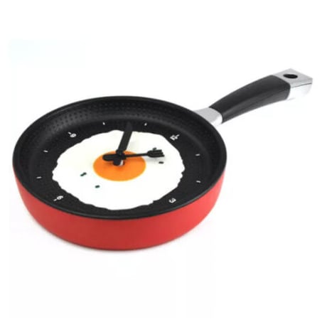 【目玉焼き】 壁掛け時計 グッズ フライパン レストラン ウォールクロック インテリア 【3色展開】