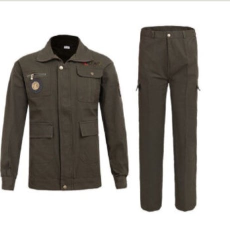 メンズ  耐摩耗性  長袖ジャケット + パンツ ワーキング 作業服 セット