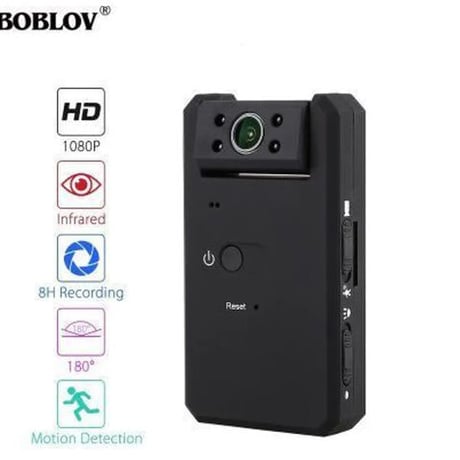 ボブロフMD90ミニDVカメラ 黒 1080P 赤外線 ナイトビジョン ミニビデオカメラ 180度回転モーション検知機能 防犯