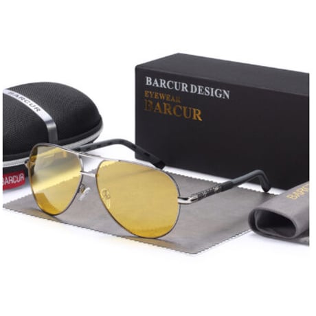 BARCUR サングラス ミラーレンズ メンズ パイロット 人気 UV400 紫外線99％カット アルミニウム マグネシウム 高性能 おしゃれ かっこいい ドライビング 7色展開★