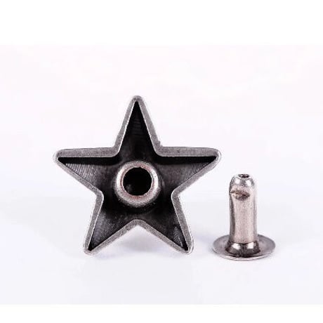 レザークラフト 30個セット スター メタル リベット スタッズ 5/8 (15 mm) 革 財布 ベルト コンチョ