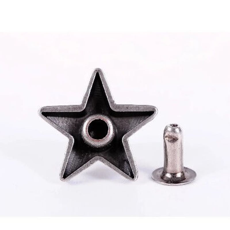 レザークラフト 30個セット スター メタル リベット スタッズ 5