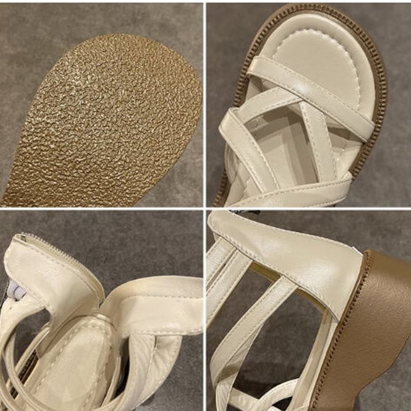 サンダル レディース 厚底 編み上げ ガーリー カジュアル スポーティー