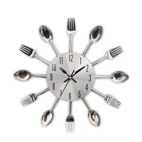 壁掛け時計 キッチンデザイン スプーン フォーク 30㎝ ５種類 おしゃれ インテリア 時計 ディスプレイ ウォールクロック 輸入雑貨