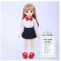 球体関節人形 フルセットB 1/6 リタ BJD 本体＋眼球＋ウィッグ＋衣装＋靴＋靴下＋メイクアップ済み ハンドメイド おすすめ 高品質 カスタムドール コスプレ 女の子