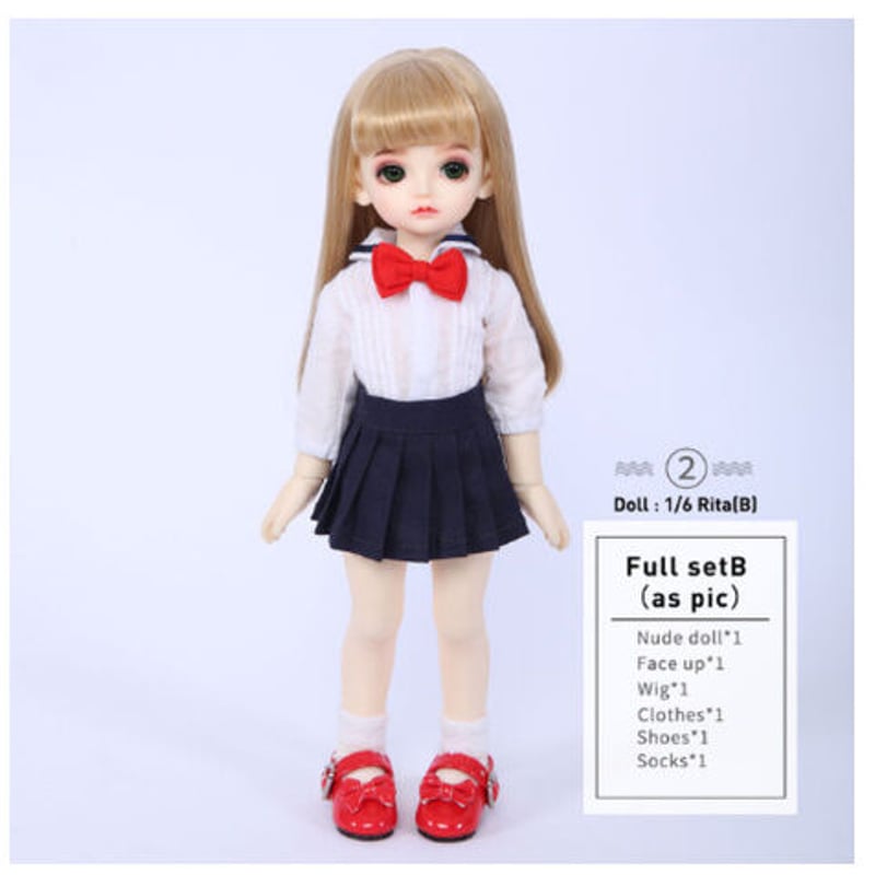 BJD 1/6サイズ ドール 球体関節 SD人形 本体+ウィッグ＋服・靴 セット