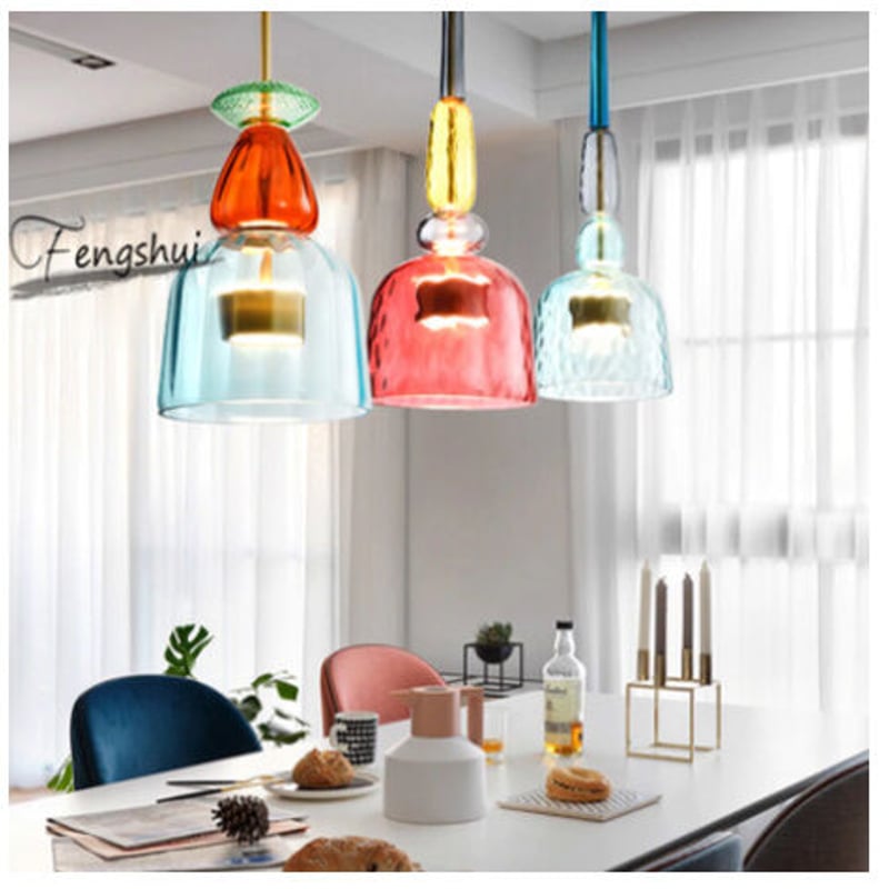ペンダントライト】 北欧 ブルー＆レッド カラフル 【カフェにおすすめ