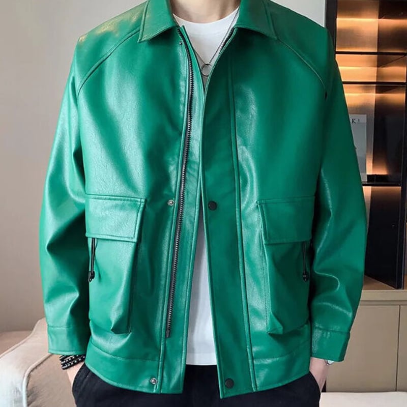 2色展開】 メンズ PUレザー ジャケット 秋 冬 大きいサイズもあり 韓国
