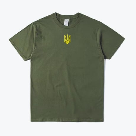 【4色展開】ウクライナ国軍 エンブレム Tシャツ ウォロディミル ゼレンスキー トルィーズブ 三叉