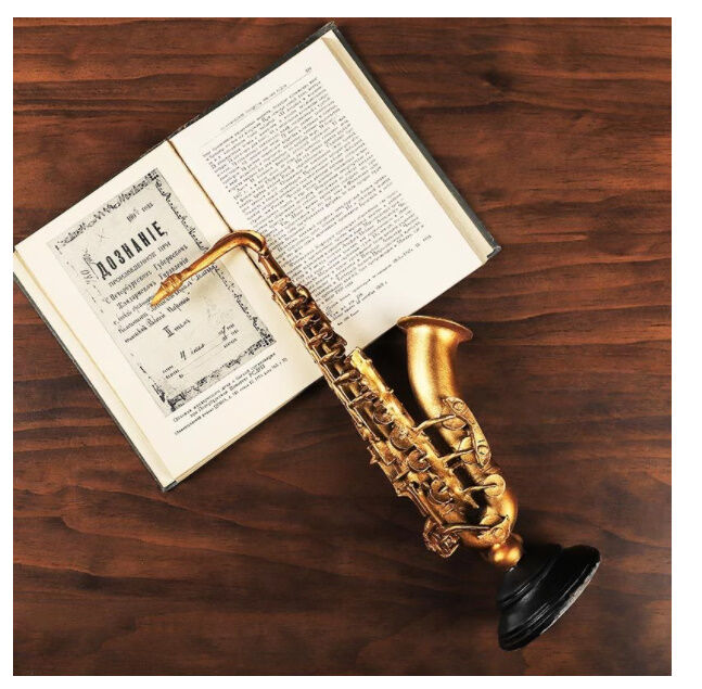 オブジェ】 バイオリン サックス 楽器 37cm 樹脂彫像 部屋装飾品