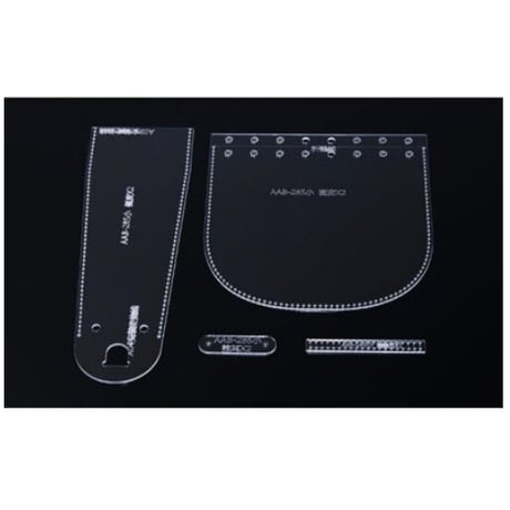 レザークラフト   革 ハンドメイド ひもチャック ハンドバッグ アクリル ステンシル テンプレート