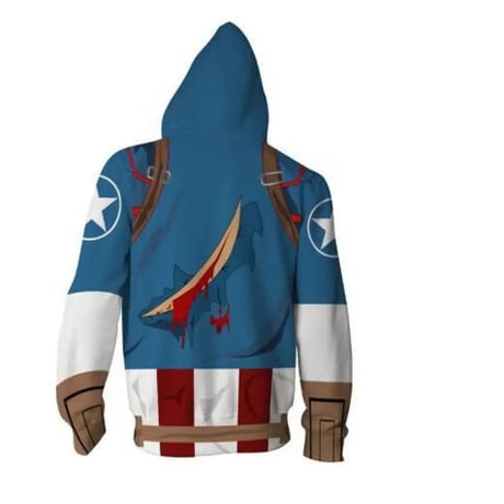 アベンジャーズ インフィニティ ウォー キャプテンアメリカ パーカー ２色から選択 Ｓ～５ＸＬ