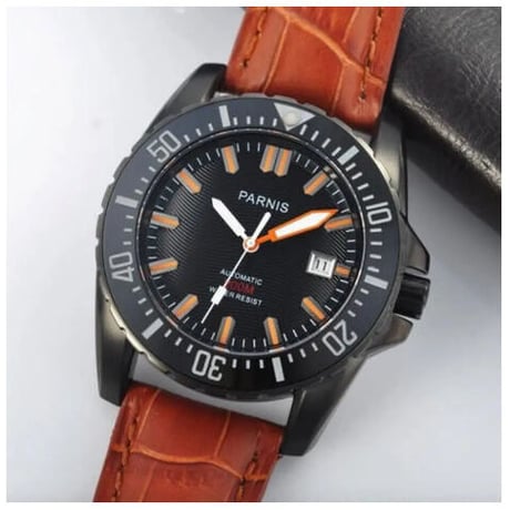 Parnis 自動巻 機械式腕時計 メンズ ダイバー 43mm 200m防水 日本ミヨタ製ムーブメント サファイアガラス
