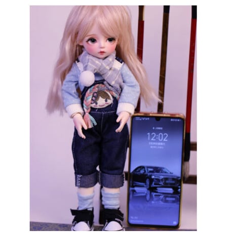 【帽子とマフラー付き】 BJD フルセット 美少女 1/6 30cm 球体関節人形 本体＋眼球＋ウィッグ＋服＋靴 メイクアップ済み 少女 ロリータ カスタムドール 【幼い女の子】