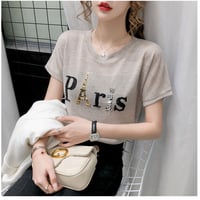 4色展開 ラウンドネック 半袖 エッフェル塔 PARIS ファッション Tシャツ